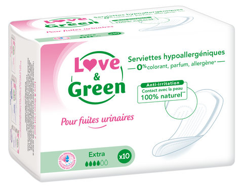 Love and Green | Serviettes pour fuites urinaires extra