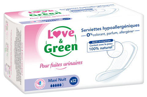 Love and Green | Serviettes pour fuites urinaires nuit