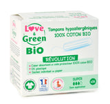 Love and Green | Tampons 100% coton BIO sans applicateur - Super