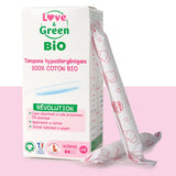 Love and Green | Tampons 100% coton BIO avec applicateur - Normal